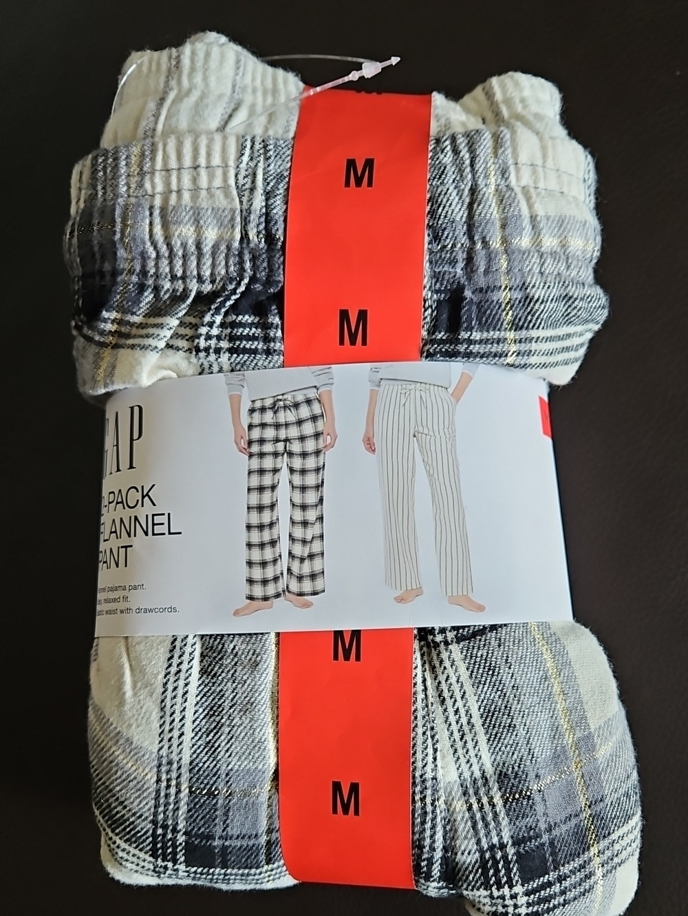 GAP NWT Women's Flannel PJ Pant, 2-pack Cream - Medium